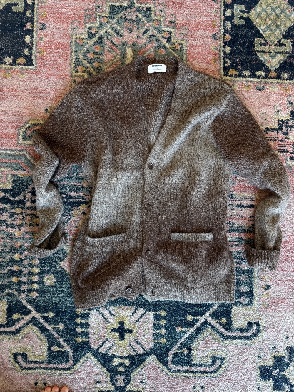 Old Navy melange Brown Men’s Shawl Collar Button Cardigan